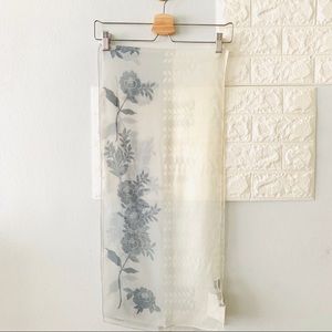 NWT Halston Lifestyle silk scarf, sheer floral